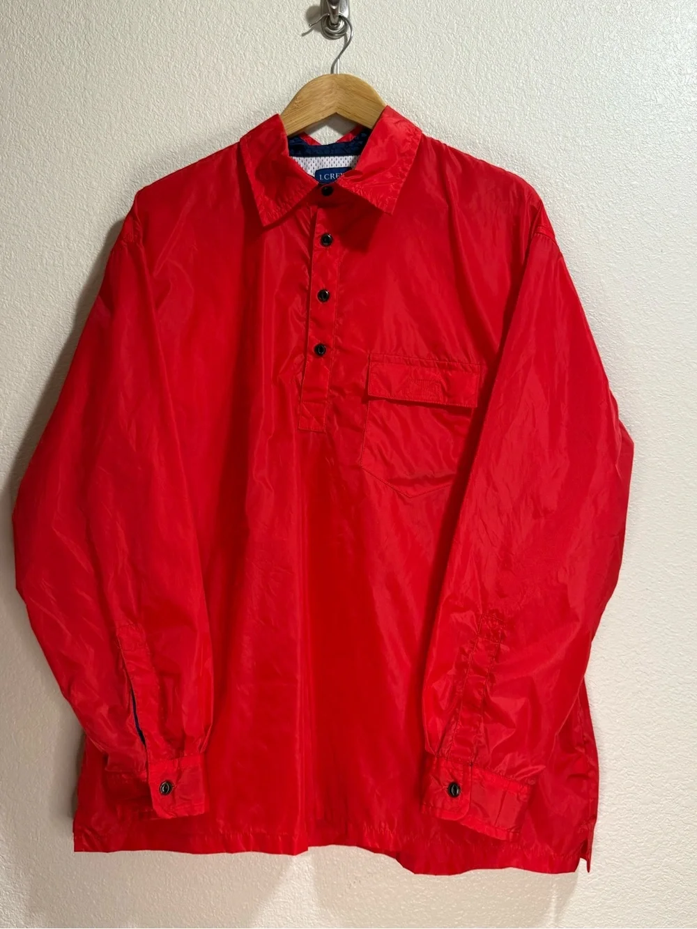 J. Crew Red Lightweight Pullover Windbreaker - Size Large